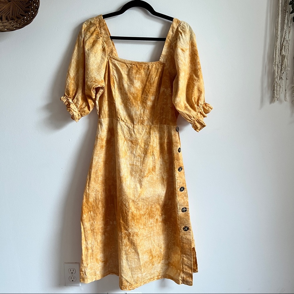 Ava James Square Neck Puff Sleeve Dress Size L